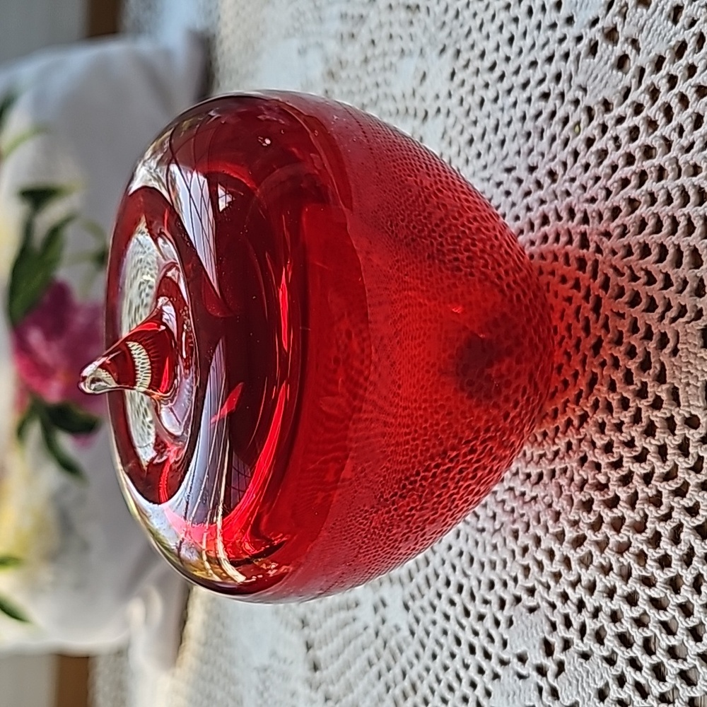 Vintage Red Apple Paperweight